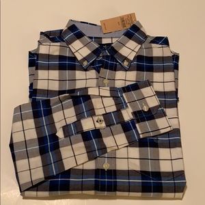 New American Eagle Blue & Black Plaid Shirt